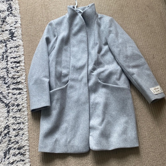Wilfred The Cacoon Coat New-Virgin Wool, Size L, Heather Light Grey - Picture 1 of 16